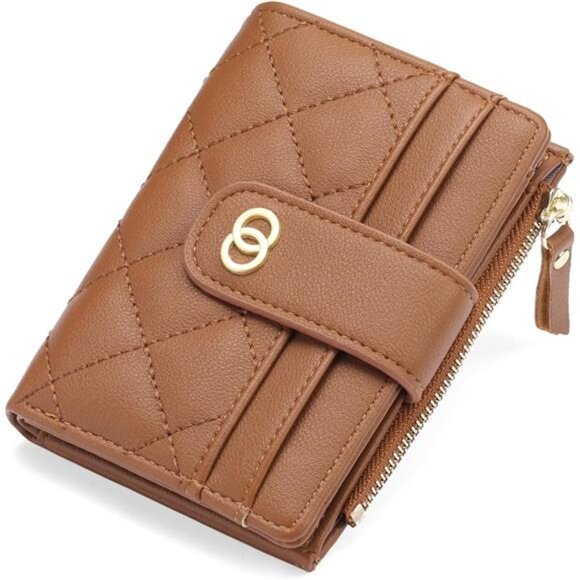 Small Wallets Zipper Pocket Brown